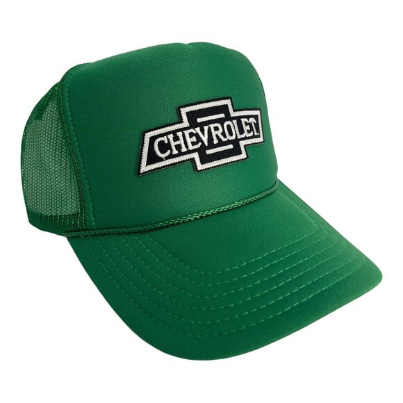 NEW VINTAGE STYLE CHEVROLET TRUCKS LOGO KELLY GREEN TRUCKER HAT ADULT TRENDY - Picture 1 of 3